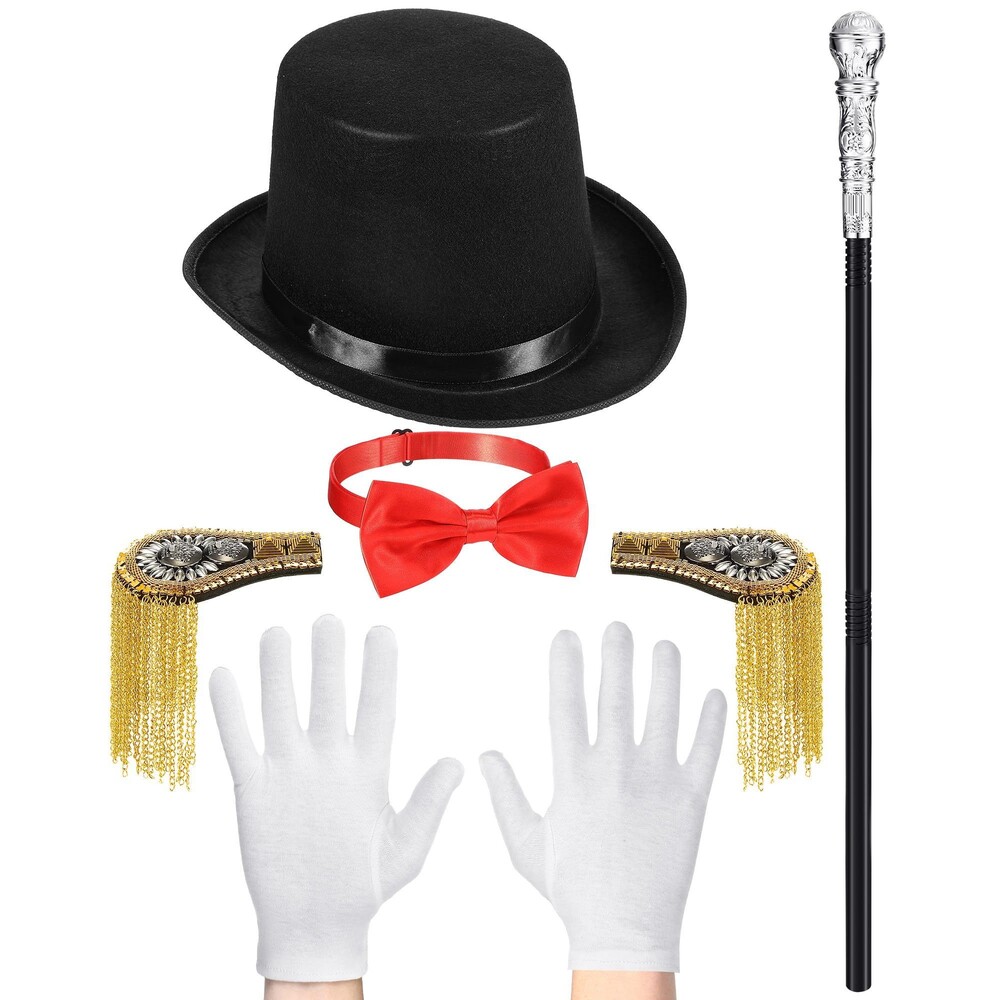 5 Pcs Ringmaster Costume Set, Circus Master & Accessories (Teen, Adult Size)